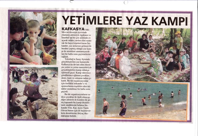 Yetimlere yaz kampı