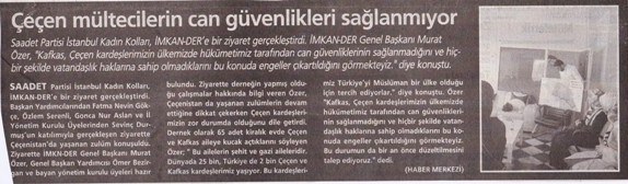 Çeçen mültecilerin can güvenliği sağlanmıyor