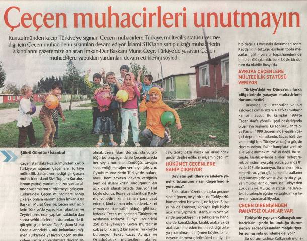 Çeçen muhacirleri unutmayın