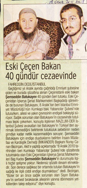 Eski Çeçen Bakan Cezaevinde