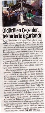 Öldürülen Çeçenler tekbirlerle uğurlandı