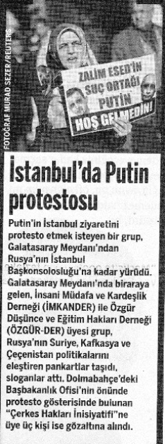 İstanbul'da Putin protestosu