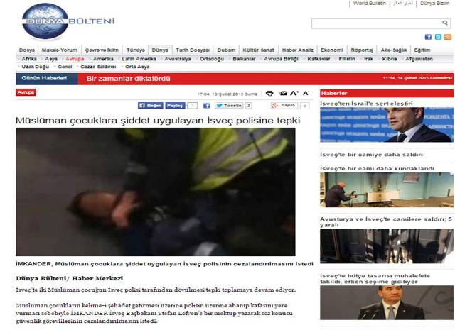Müslüman çocuklara şiddet uygulayan İsveç polisine tepki
