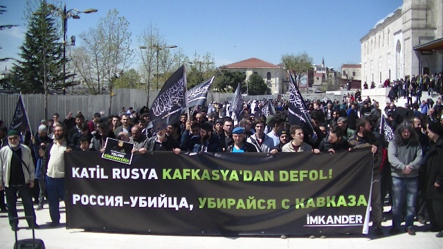 Fatih Camiinde Rusya'ya protesto