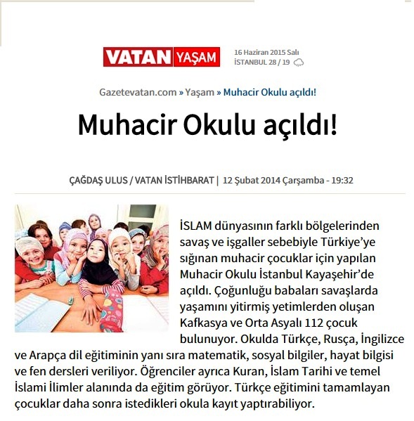 Muhacir Okulu açıldı