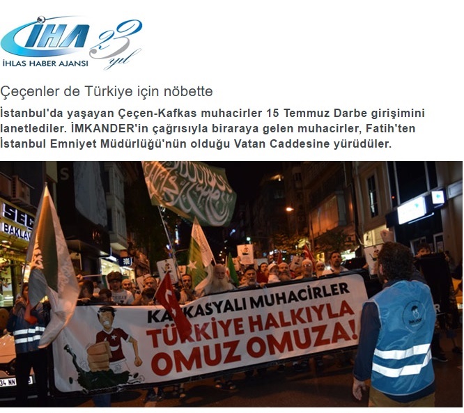 Çeçenler de Türkiye için nöbette - İhlas Haber Ajansı