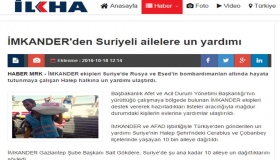 İMKANDER'den Suriyeli ailelere un yardımı