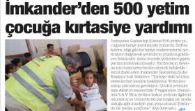 İMKANDER'den 500 yetim çocuğa kırtasiye yardımı - Gaziantep Olay