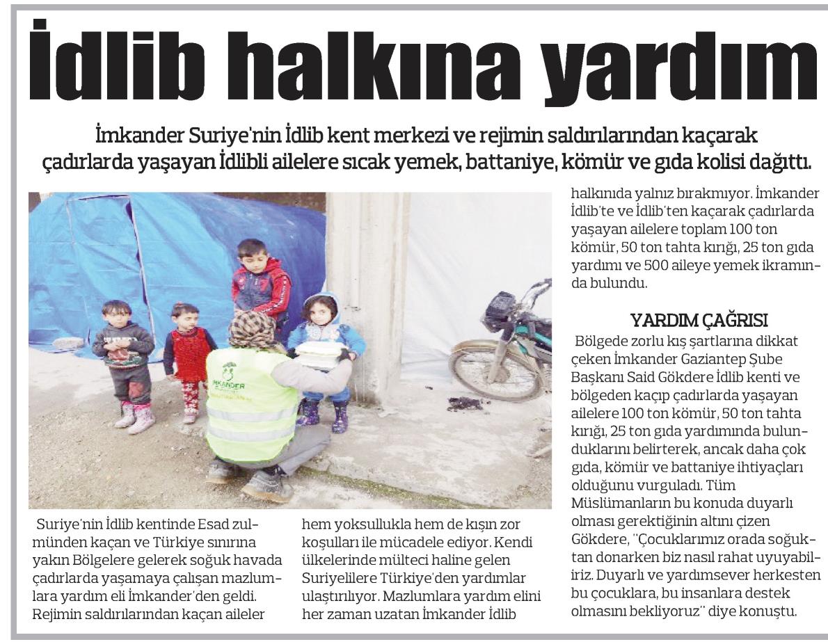 İdlib halkına yardım - Gaziantep Güncel