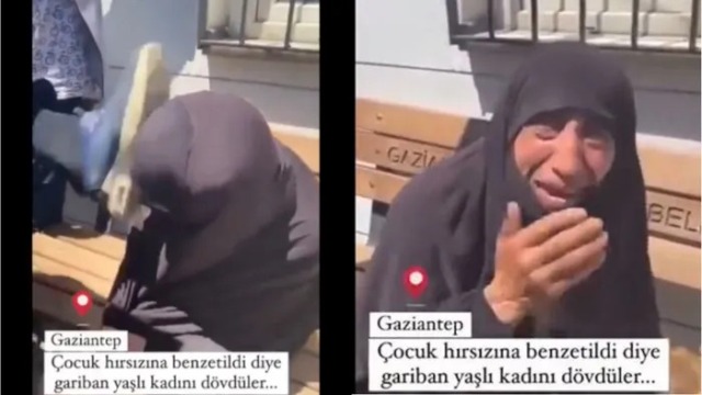 Gaziantep te Suriyeli yaşlı kadına tekme atan saldırgan gözaltında