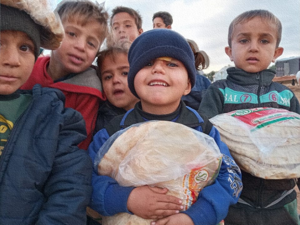 Bread aid to Syrian people