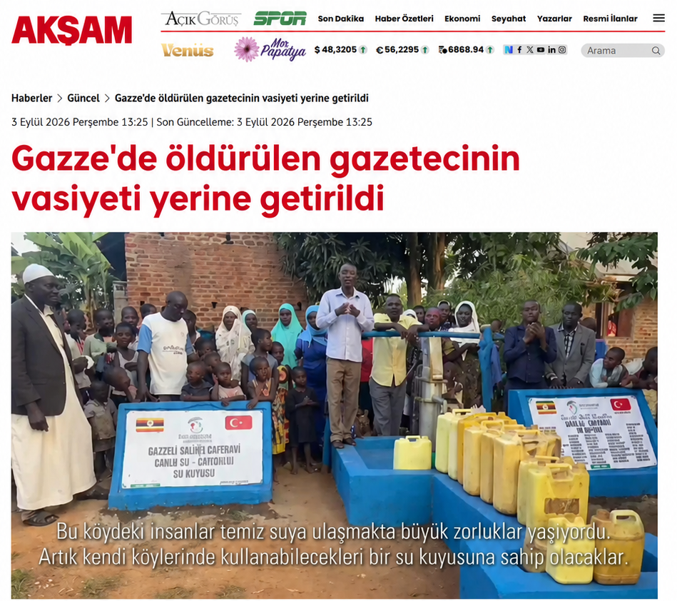Şehit gazetecinin vasiyeti yerine getirildi - Akşam