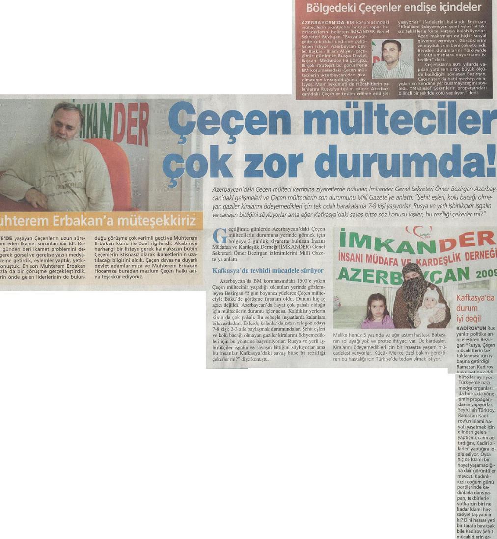 26 Ağustos 2009 Tarihli Milli Gazete