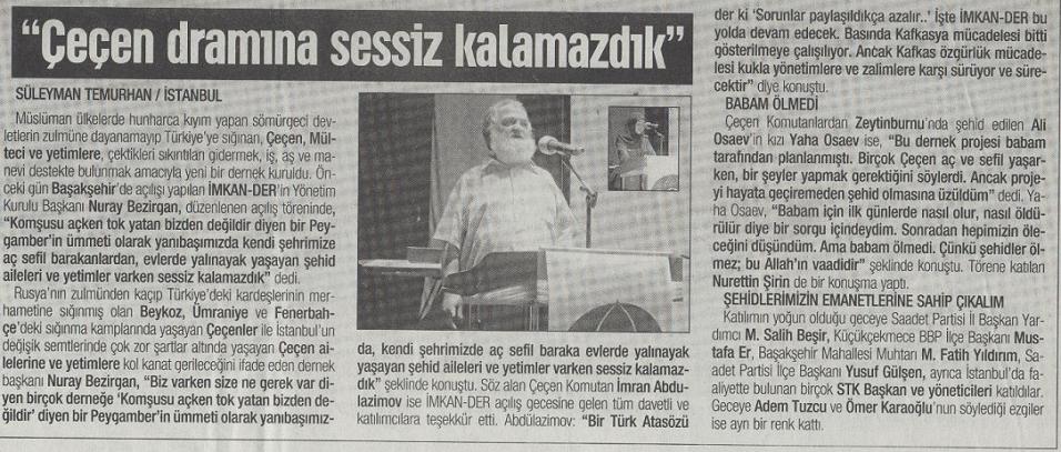 15 Haziran 2009 Vakit Gazetesi