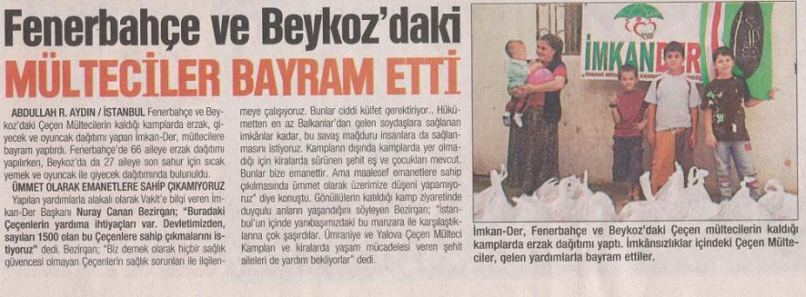 20 Eylül 2009 Tarihli Vakit Gazetesi